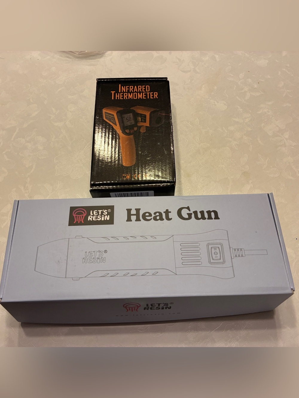 Resiner’s infrared gun thermometer and heat gun.